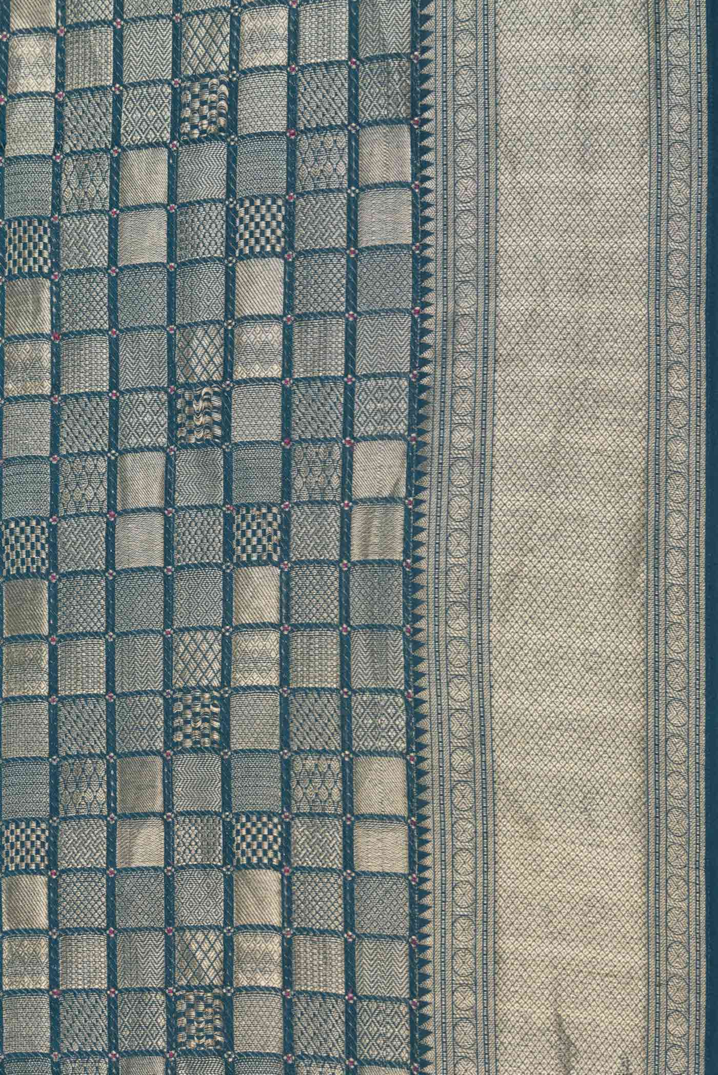 Blue Mysore Crepe Saree - Image 3