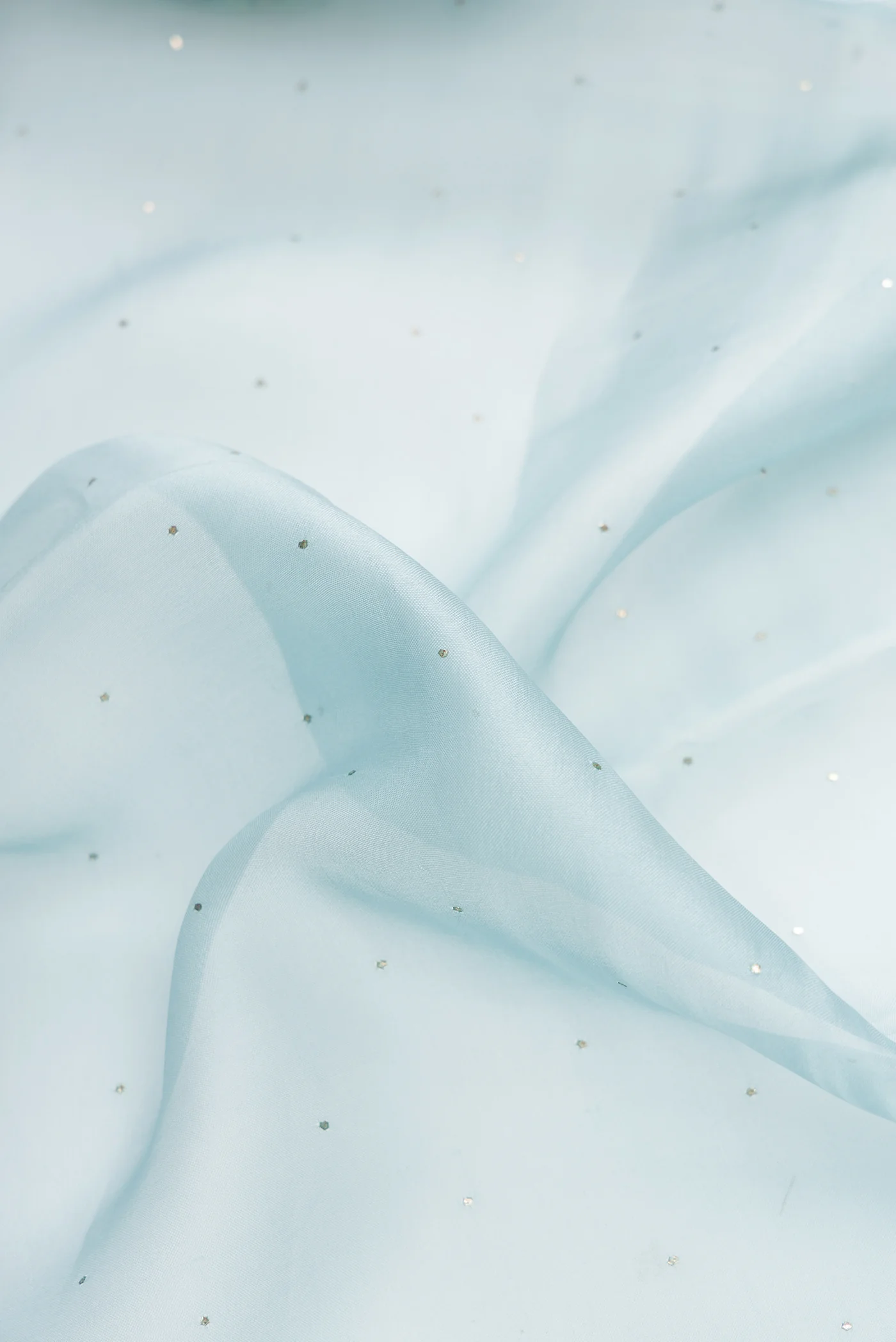 Sky Blue Organza Silk Saree - Image 2