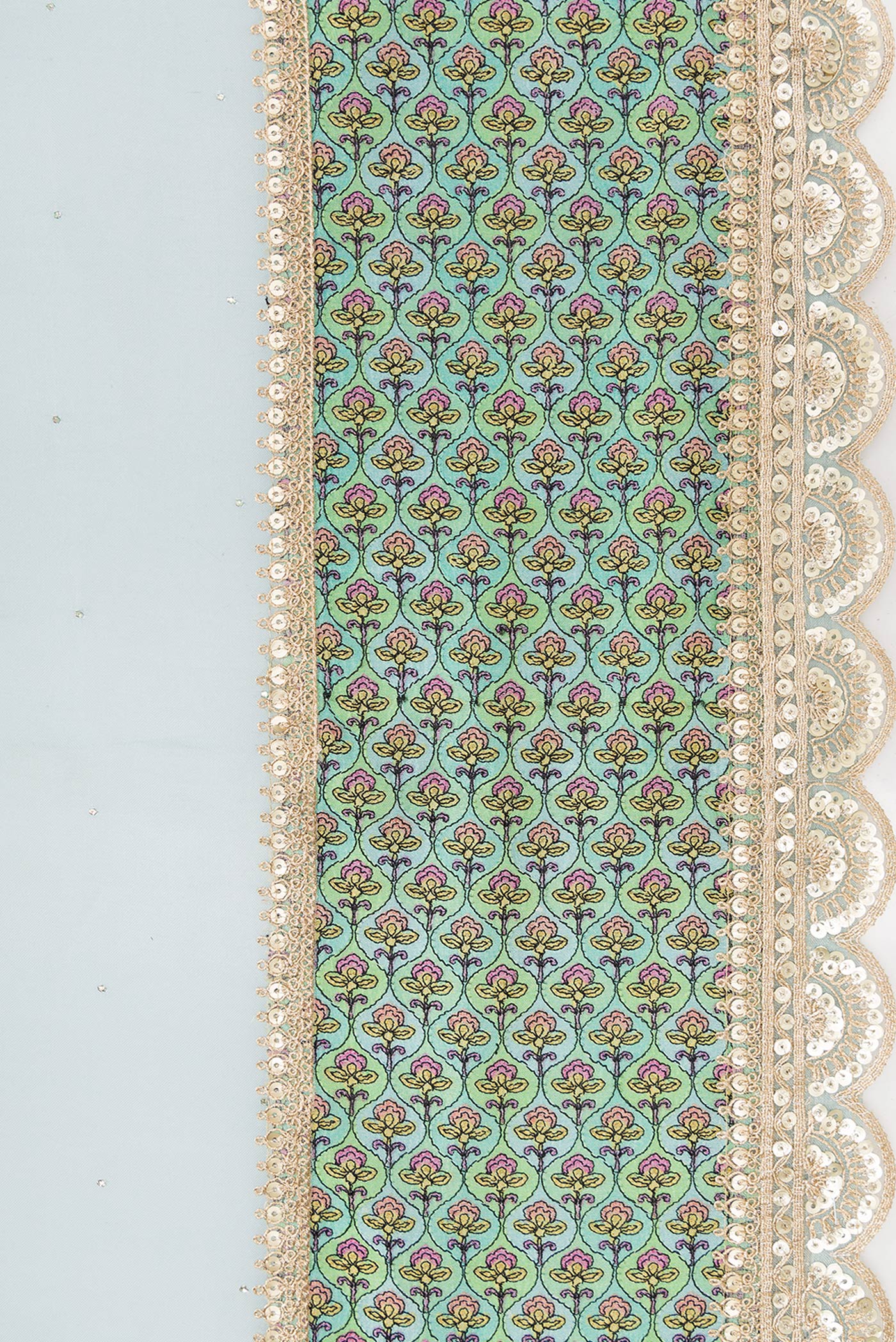 Sky Blue Organza Silk Saree - Image 3