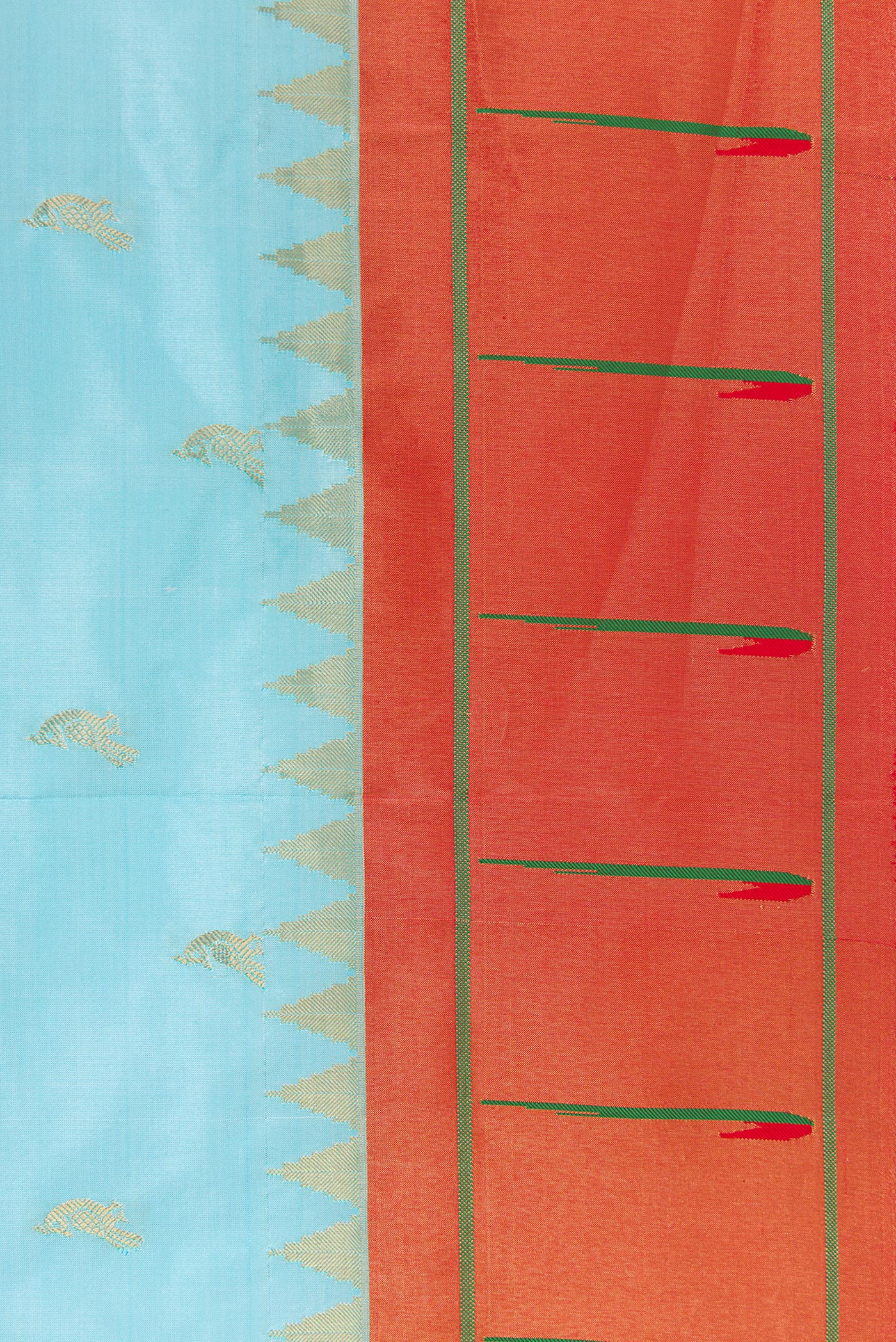 Sky Blue Paithani Silk Saree - Image 3