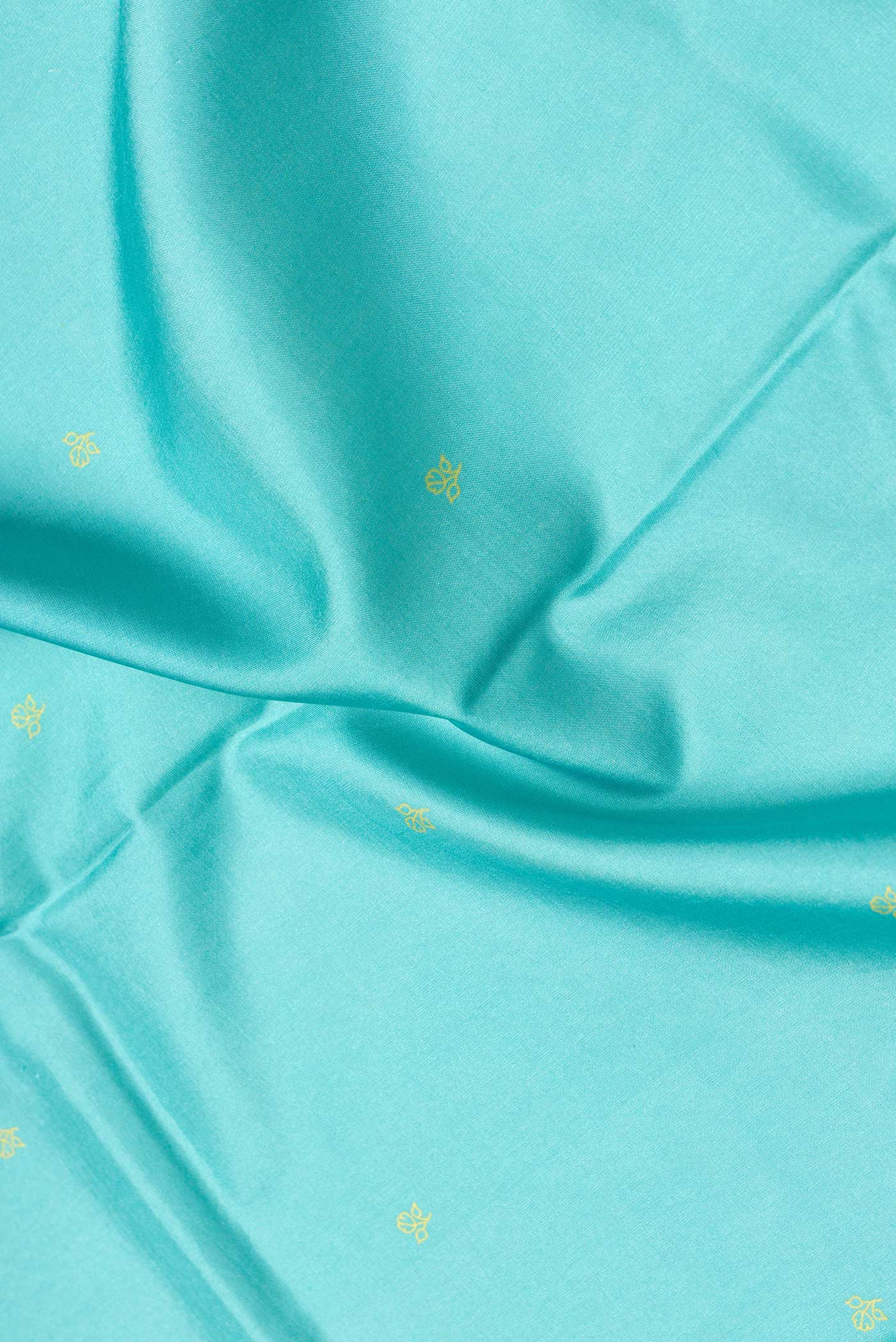 Sky Blue Printed Silk Saree - Image 2