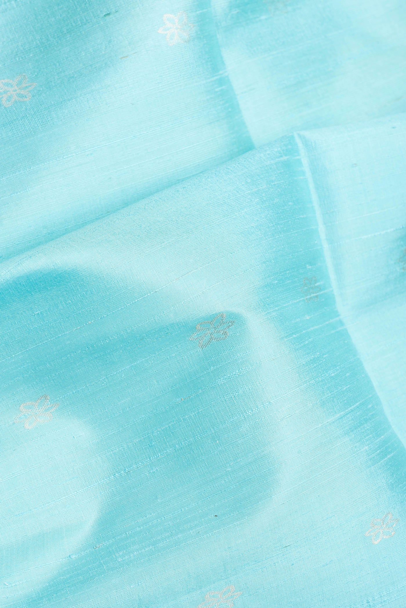Sky Blue Raw Silk Saree - Image 2