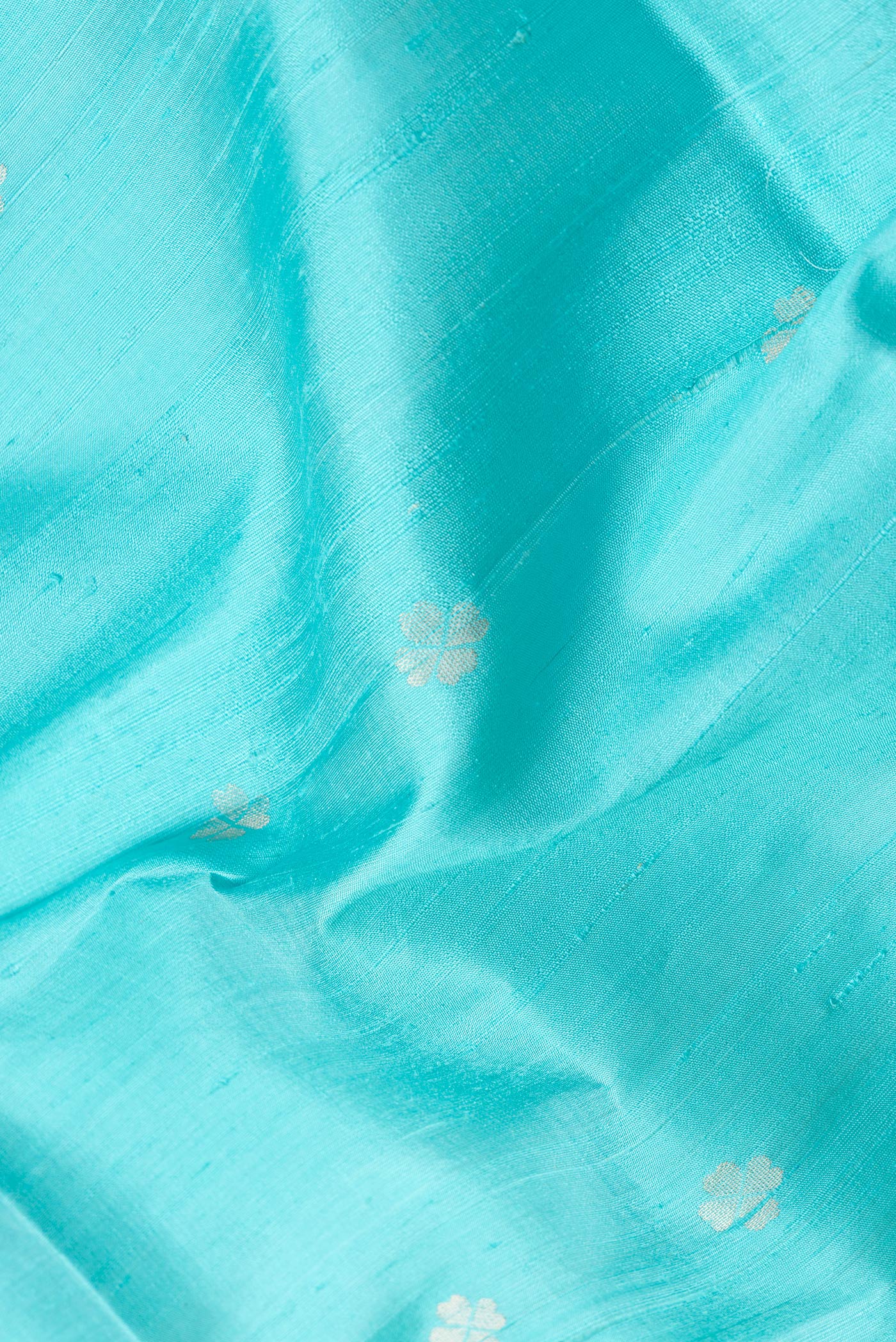 Sky Blue Raw Silk Saree - Image 2