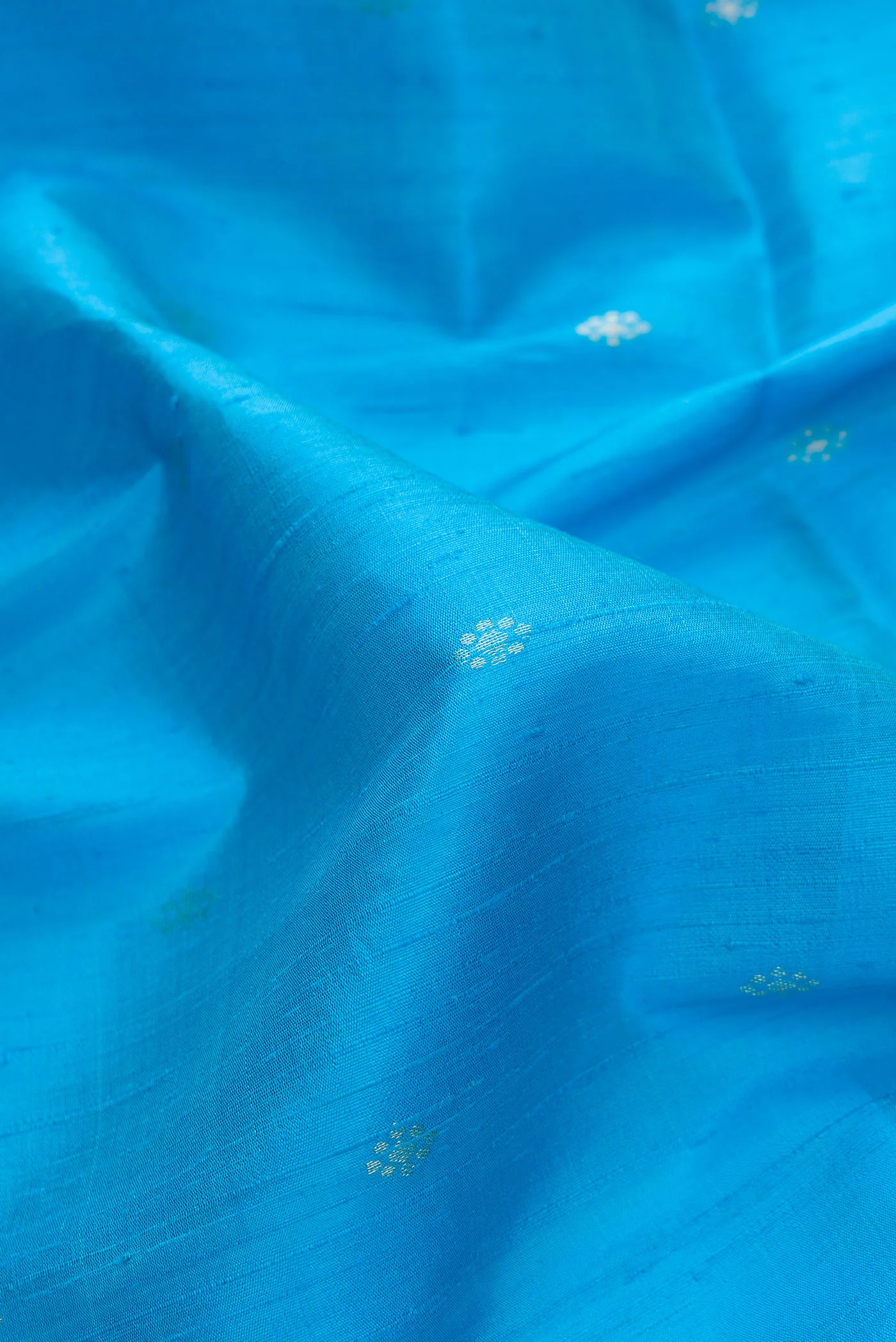 Sky Blue Raw Silk Saree - Image 2