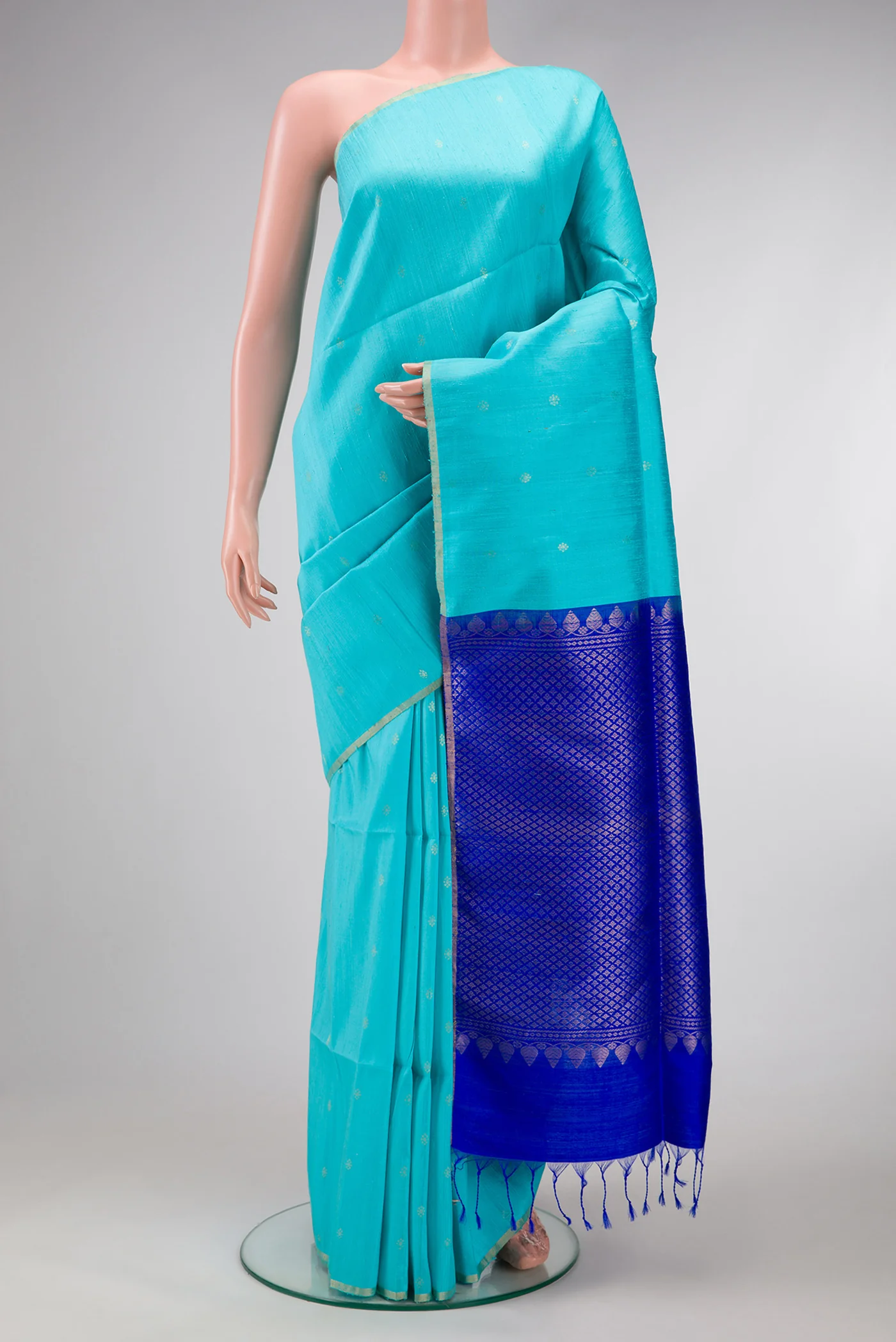 Sky Blue Raw Silk Saree