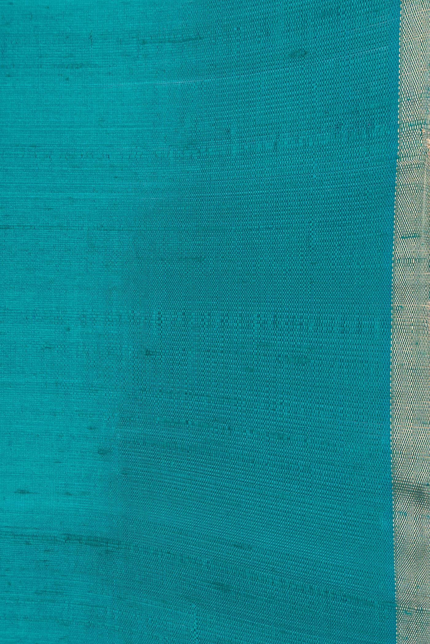 Blue Raw Silk Saree - Image 3