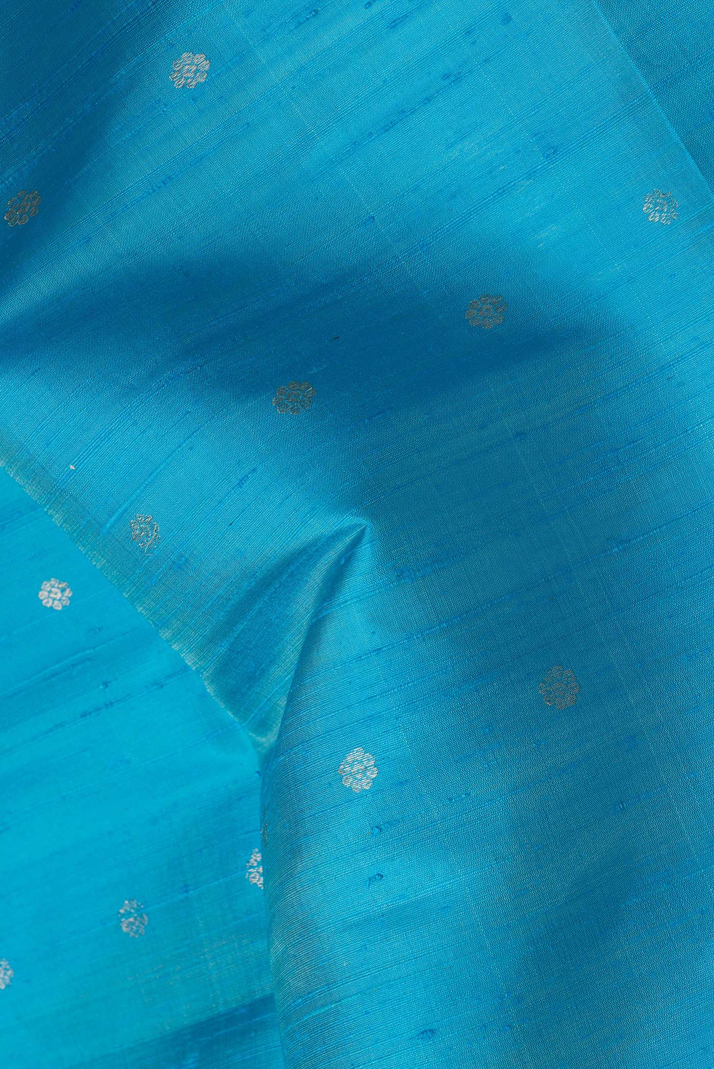 Sky Blue Raw Silk Saree - Image 2