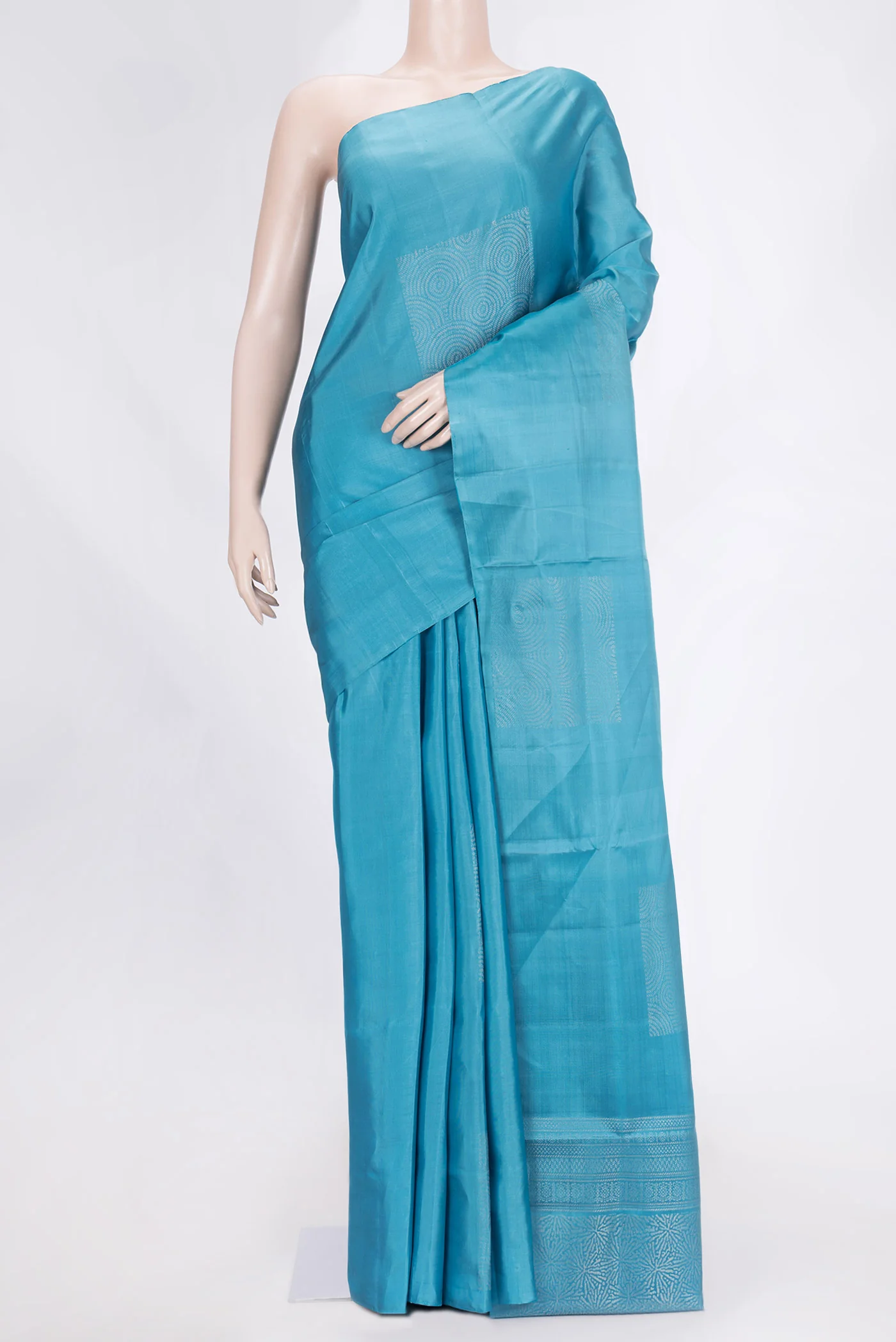 Sky Blue Dual Tone Soft Silk Saree