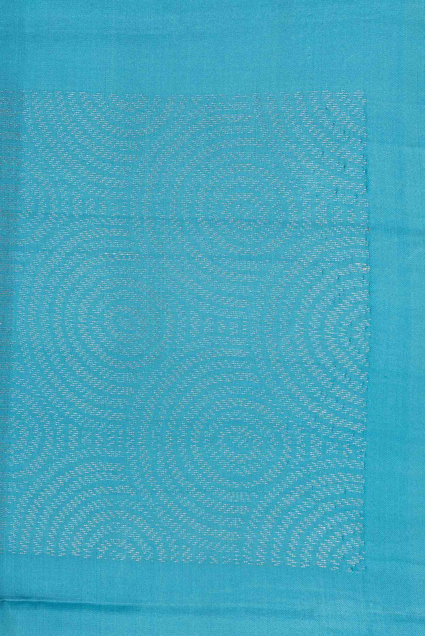 Sky Blue Dual Tone Soft Silk Saree - Image 3
