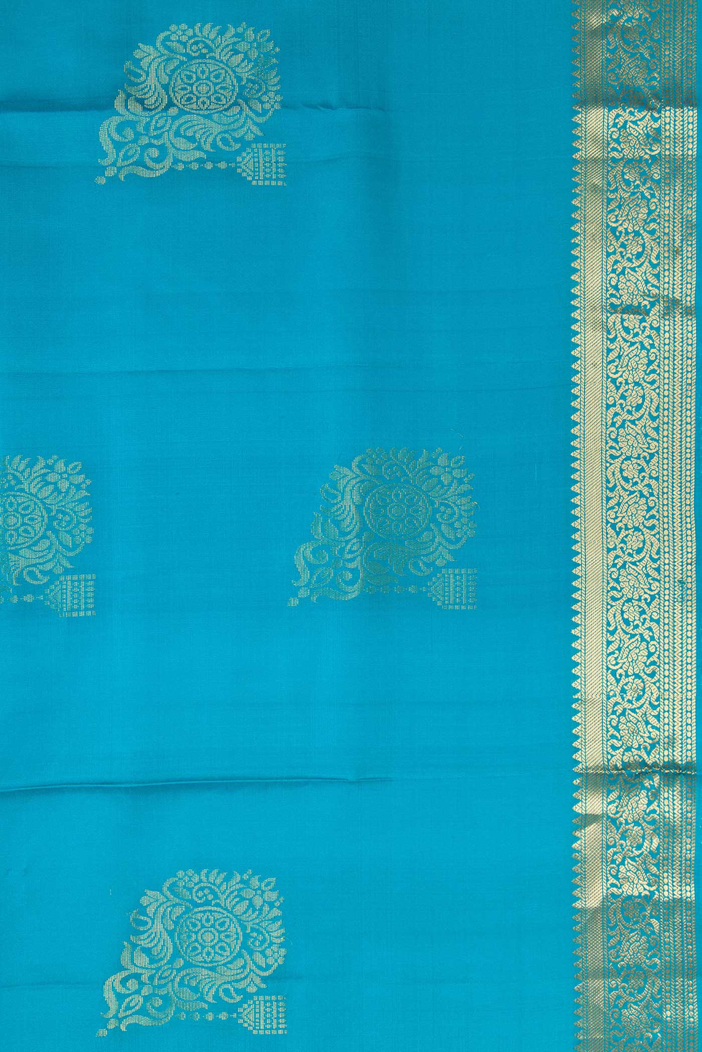 Sky Blue Soft Silk Saree - Image 3