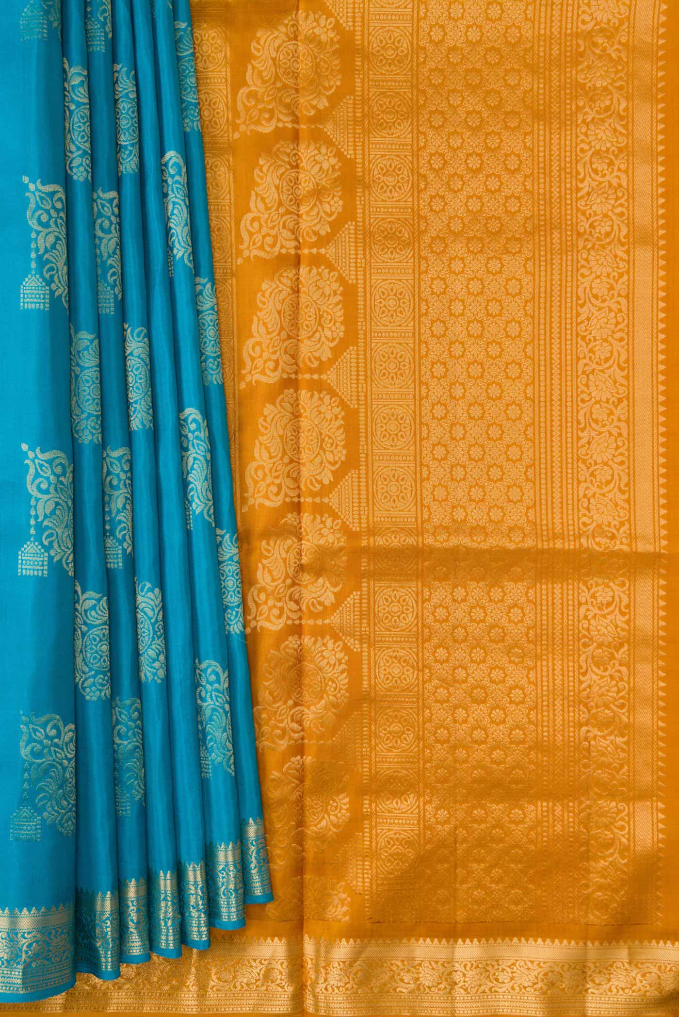 Sky Blue Soft Silk Saree - Image 4