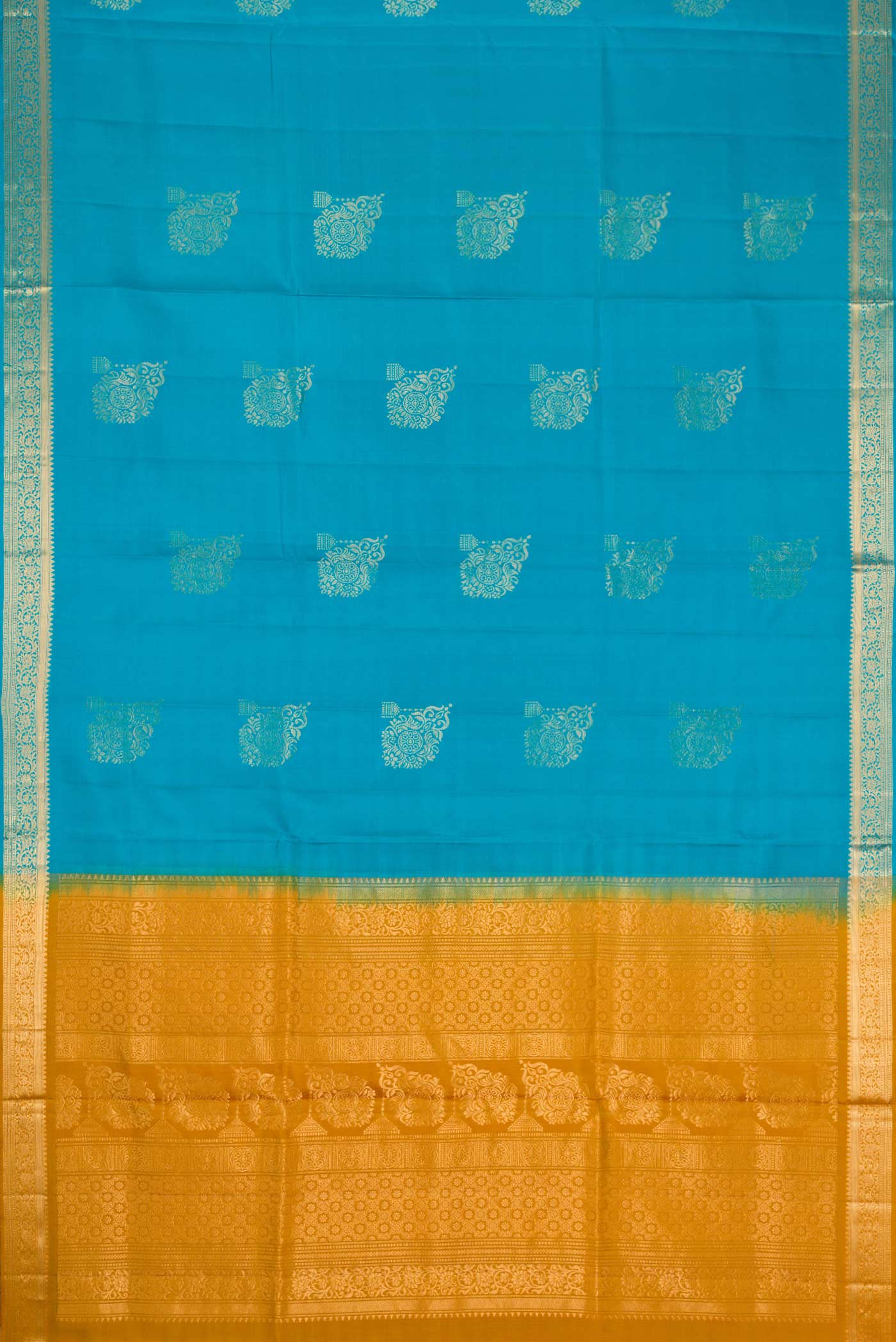 Sky Blue Soft Silk Saree - Image 6