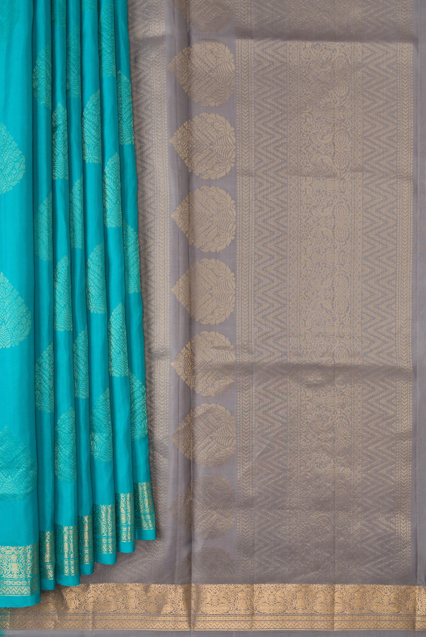 Sky Blue Soft Silk Saree - Image 4