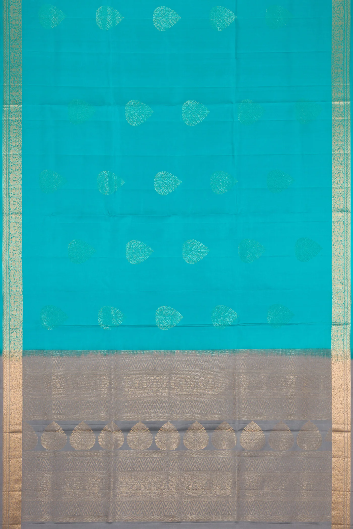 Sky Blue Soft Silk Saree - Image 6