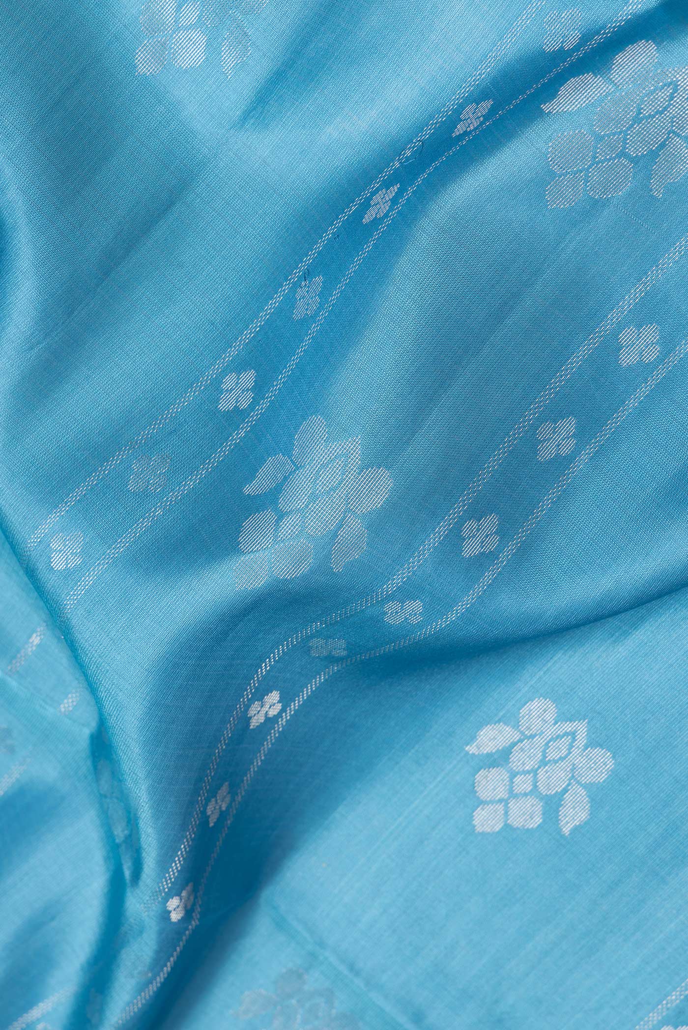 Sky Blue Soft Silk Saree - Image 2