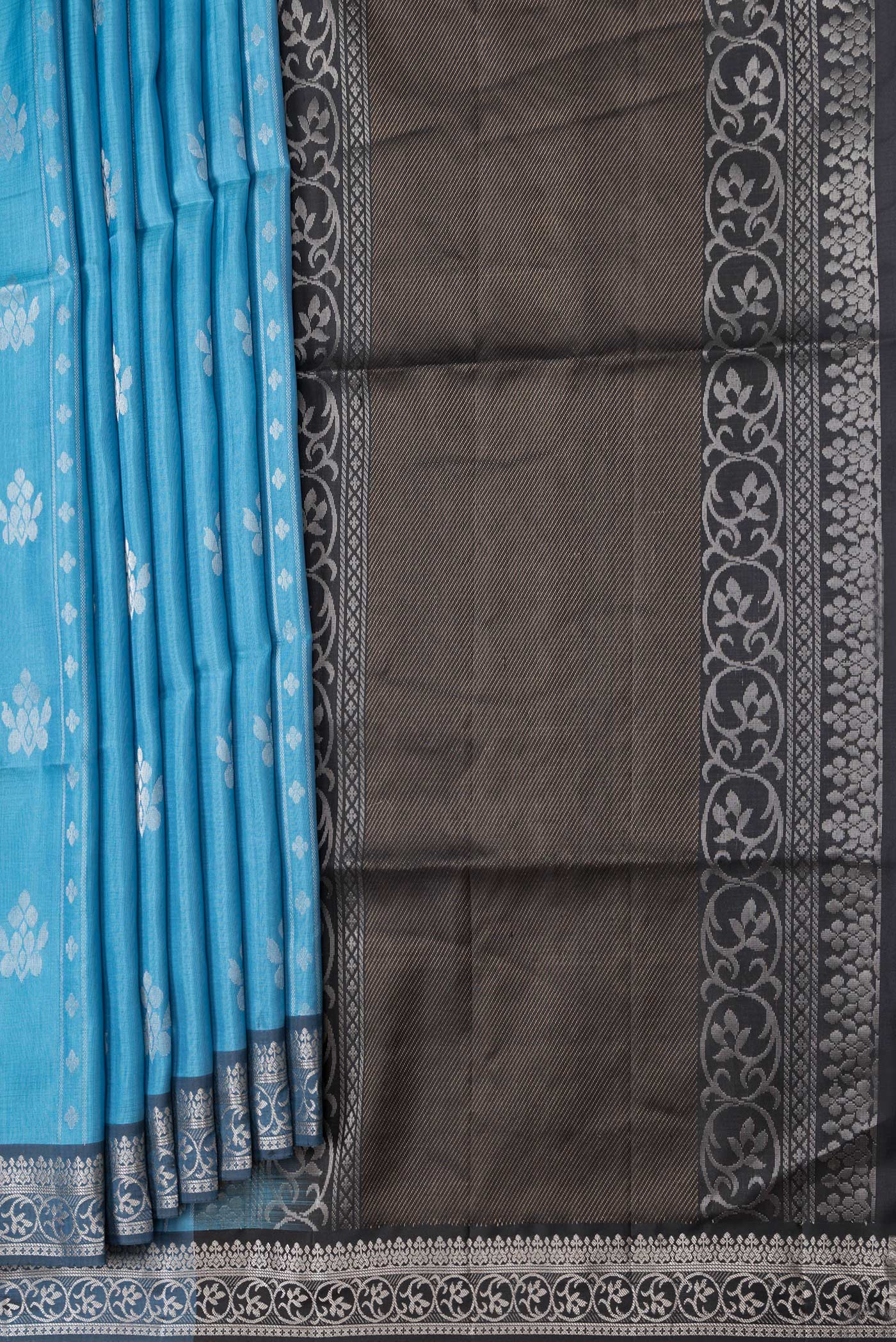 Sky Blue Soft Silk Saree - Image 4