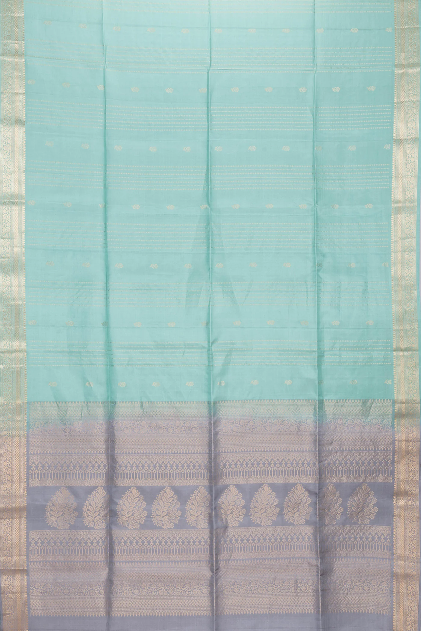 Sky Blue Soft Silk Saree - Image 6