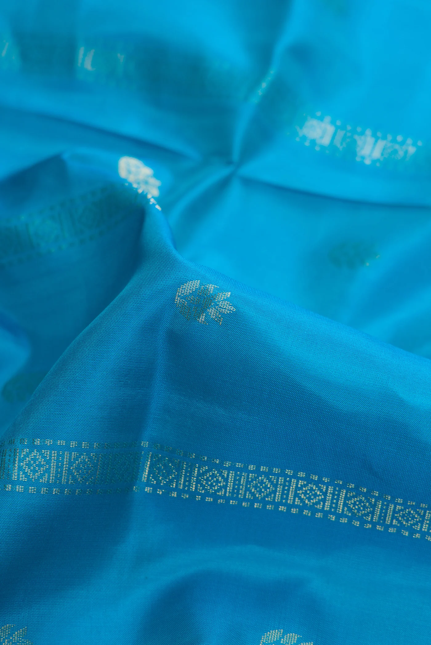 Sky Blue Soft Silk Saree - Image 2