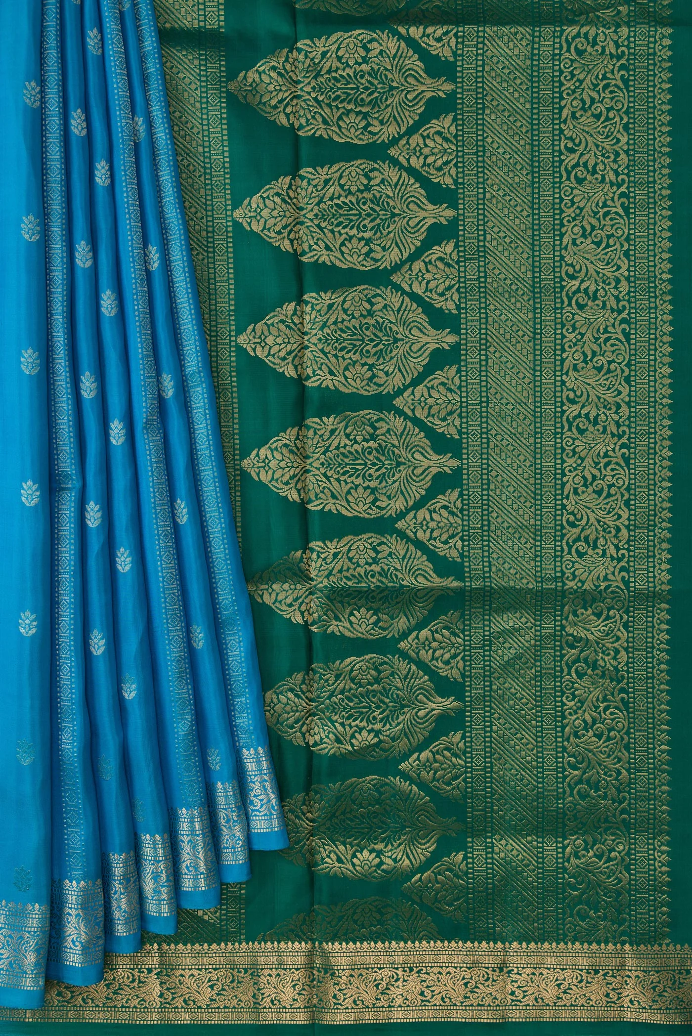 Sky Blue Soft Silk Saree - Image 4