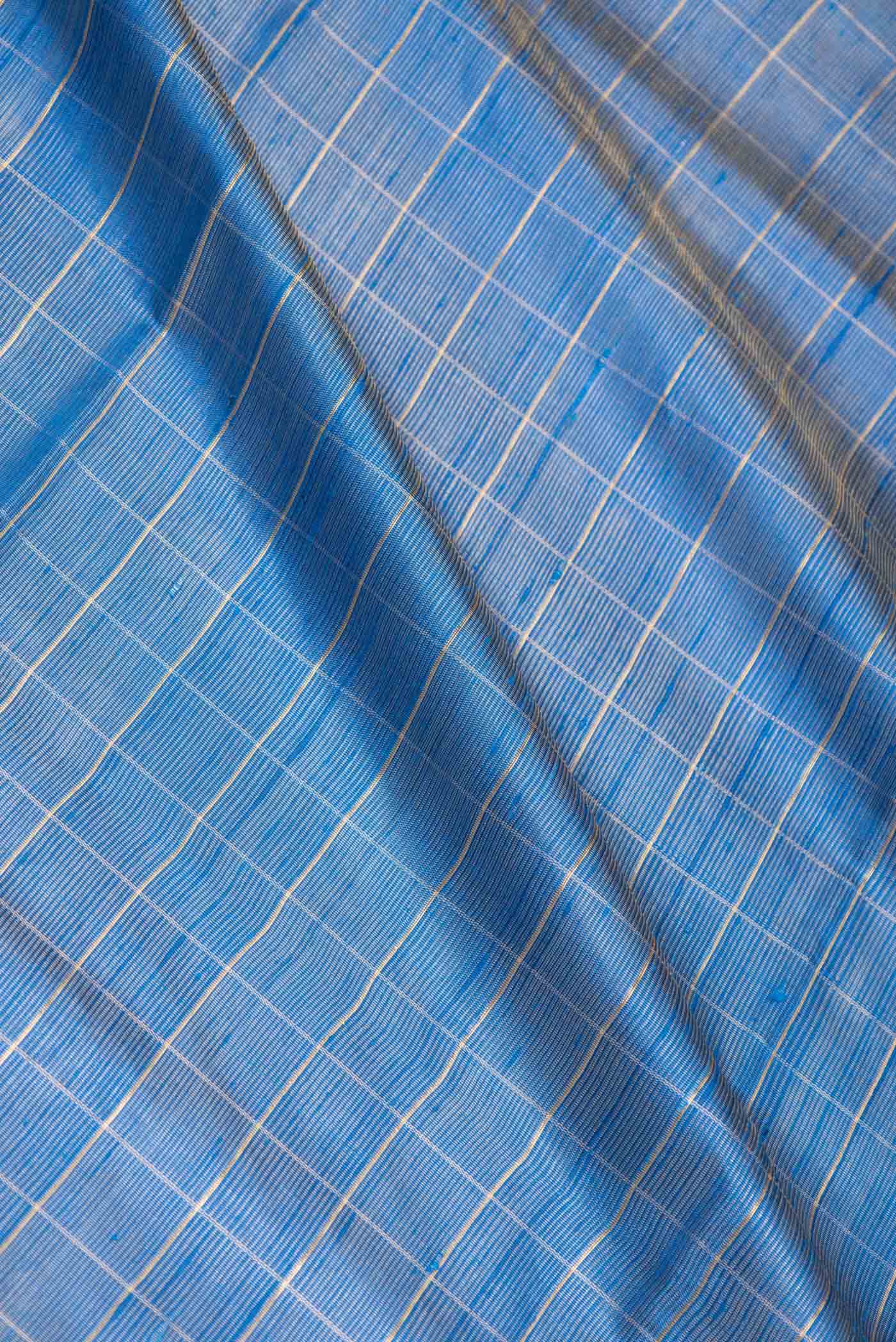 Sky Blue Dual Tone Tussar Saree - Image 2