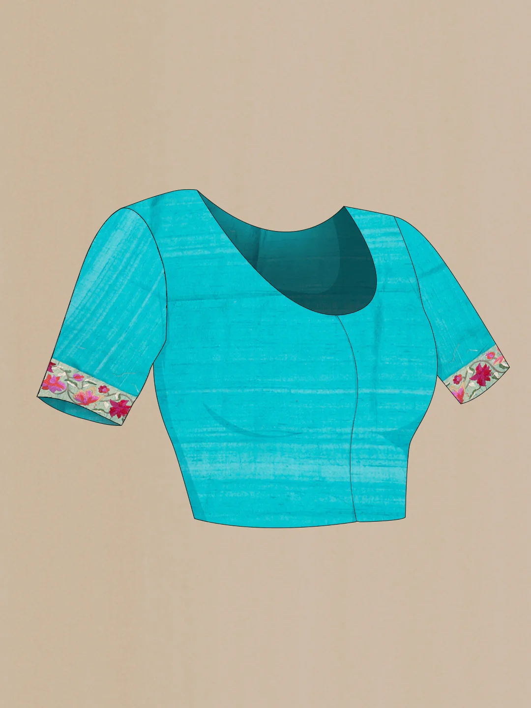 Blue Tussar Silk Saree - Image 5