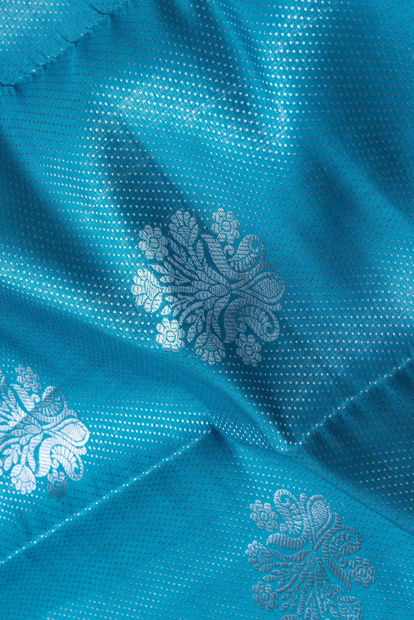 Sky Blue Banarasi Raw Silk Saree - Image 2