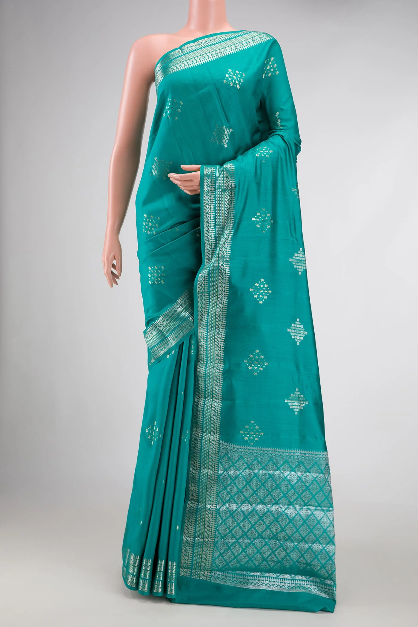 Blue Dual Tone Banarasi Raw Silk Saree
