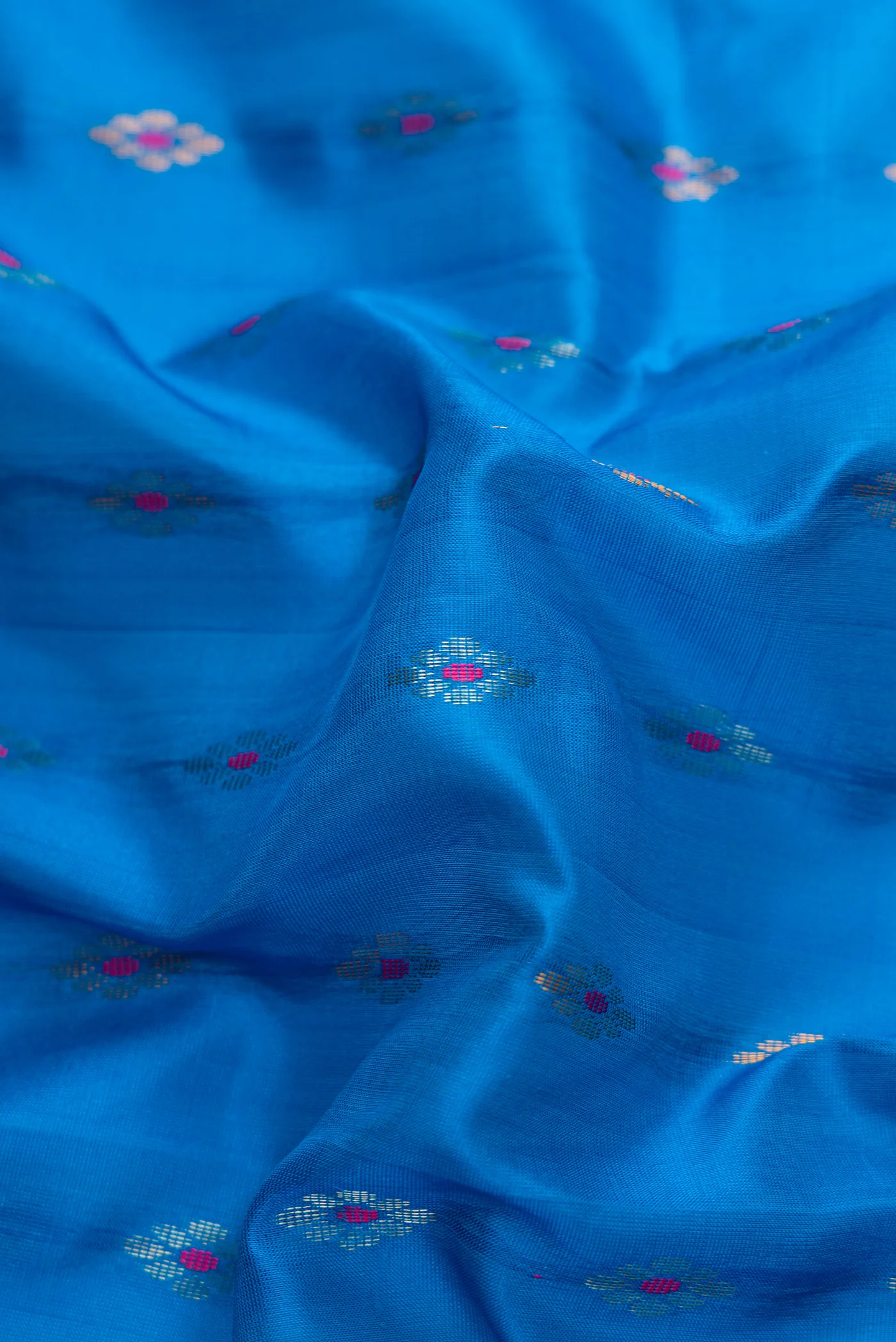 Sky Blue Dual Tone Uppada Silk Saree - Image 2