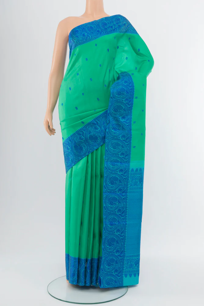 Sea Green Kanchipuram Silk Saree