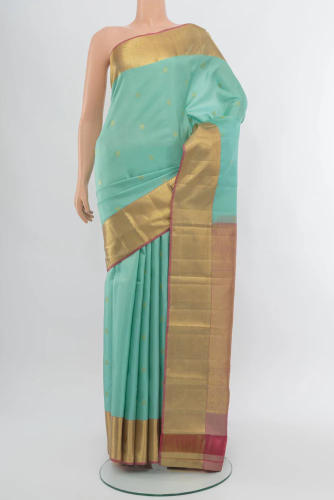 Sky Blue Kanchipuram Silk Saree