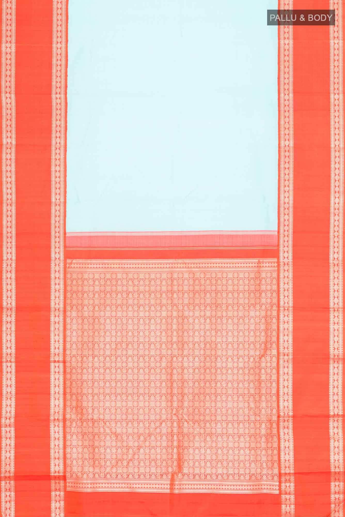 Sky Blue Kanjivaram Silk Saree - Image 4