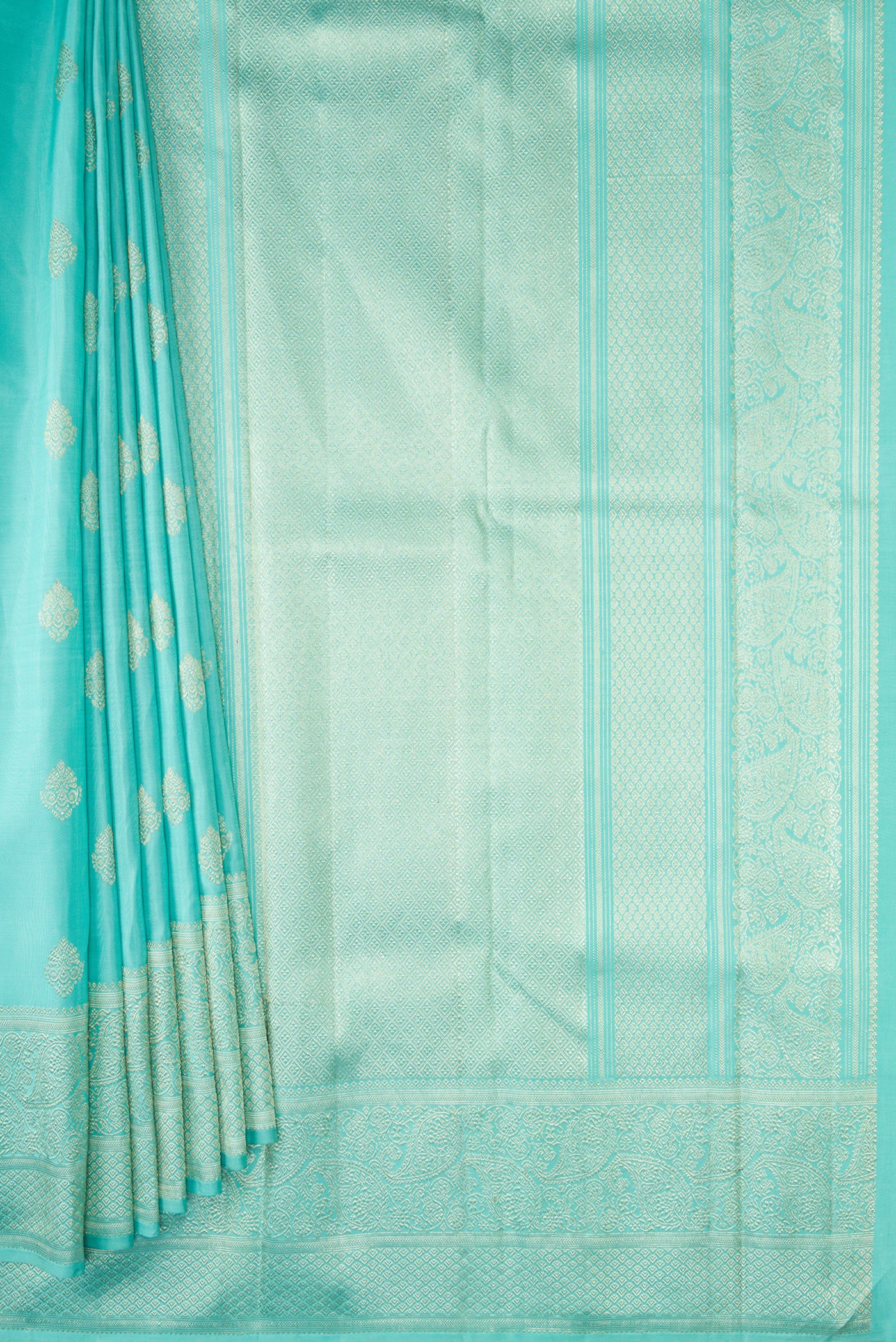 Sky Blue Kanjivaram Silk Saree - Image 4