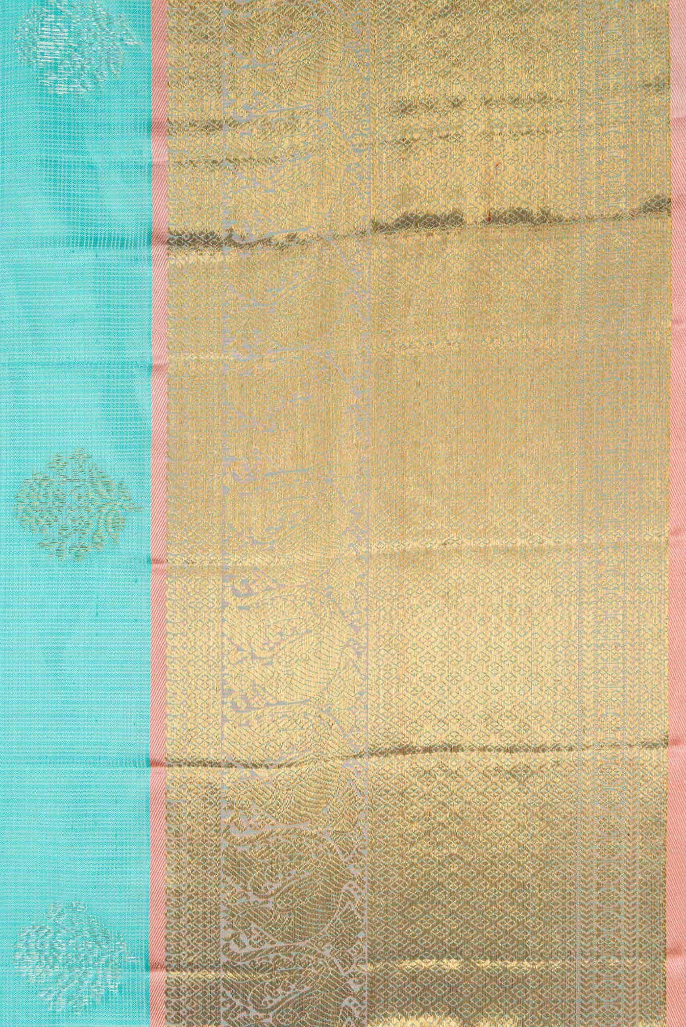 Sky Blue Kota Silk Saree - Image 5