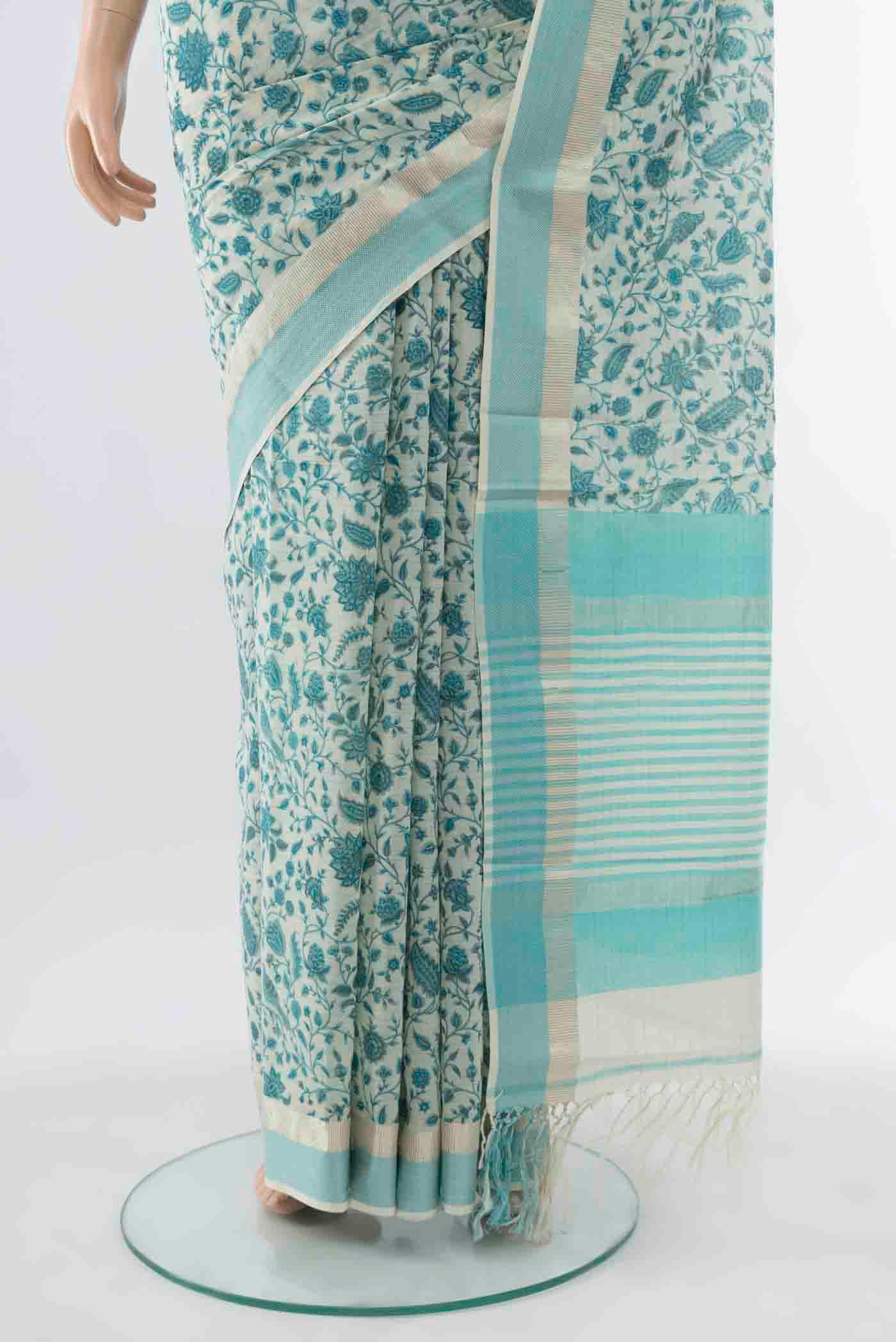 Multi Color Tussar Silk Saree - Image 3