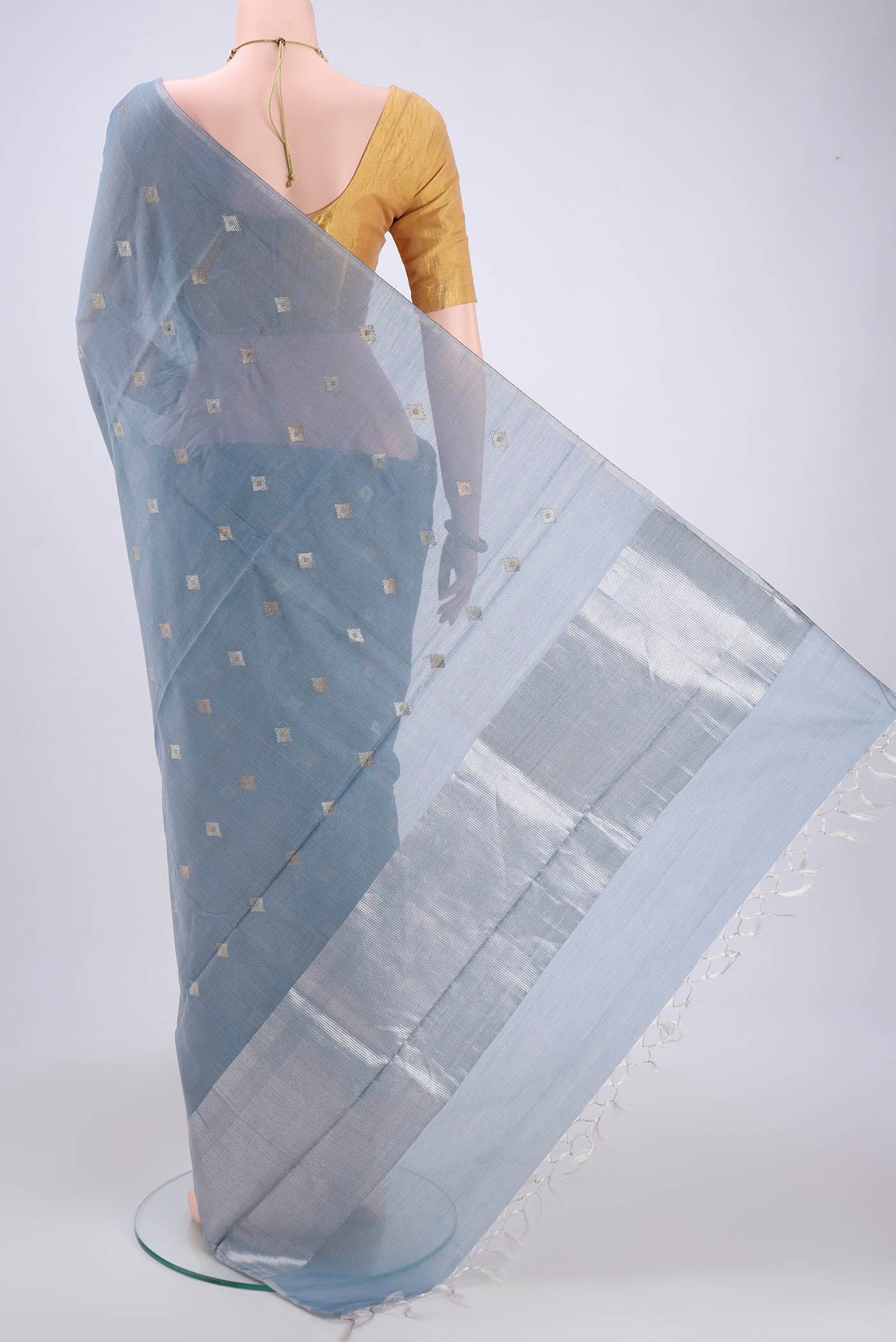 Maya Blue MP Tussar Saree - Image 3