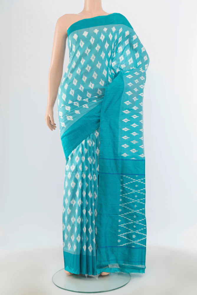 Sky Blue Pochampally Silk Saree