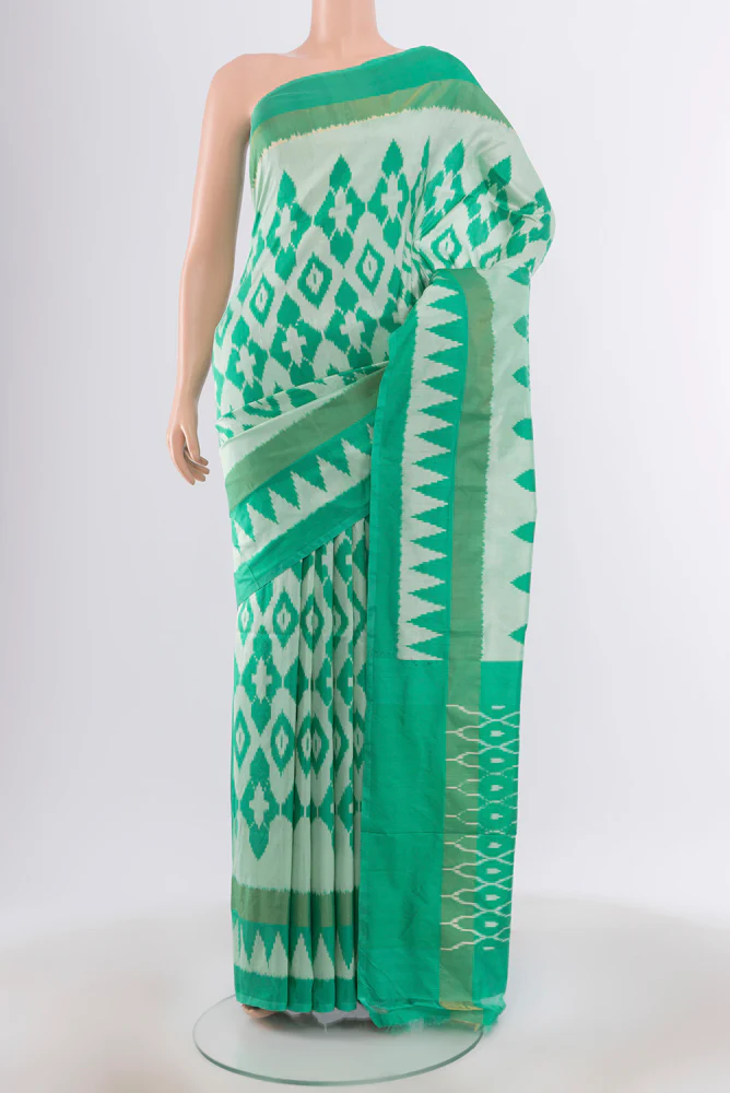 Off White Pochampally Silk Saree
