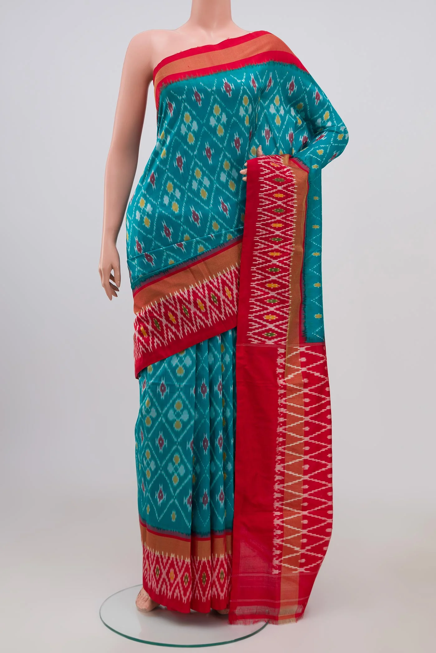 Sky Blue Pochampally Silk Saree
