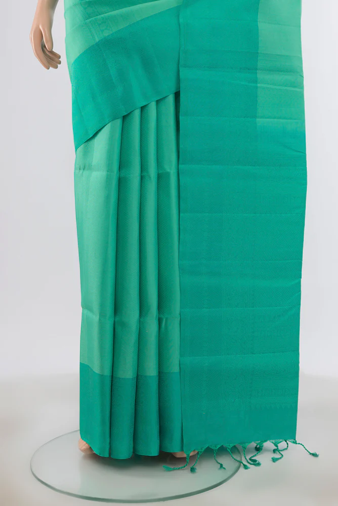 Turquoise Soft Silk Saree - Image 3
