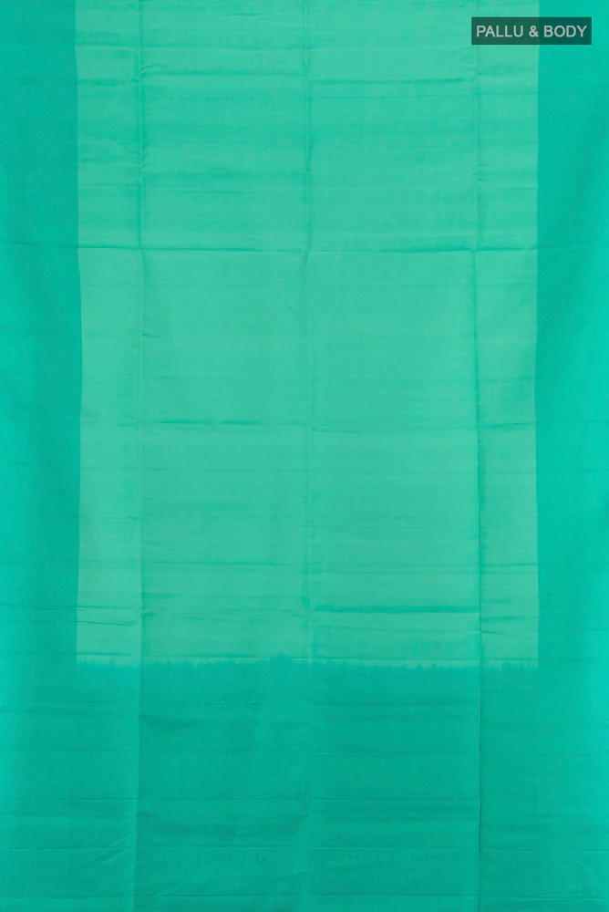 Turquoise Soft Silk Saree - Image 5