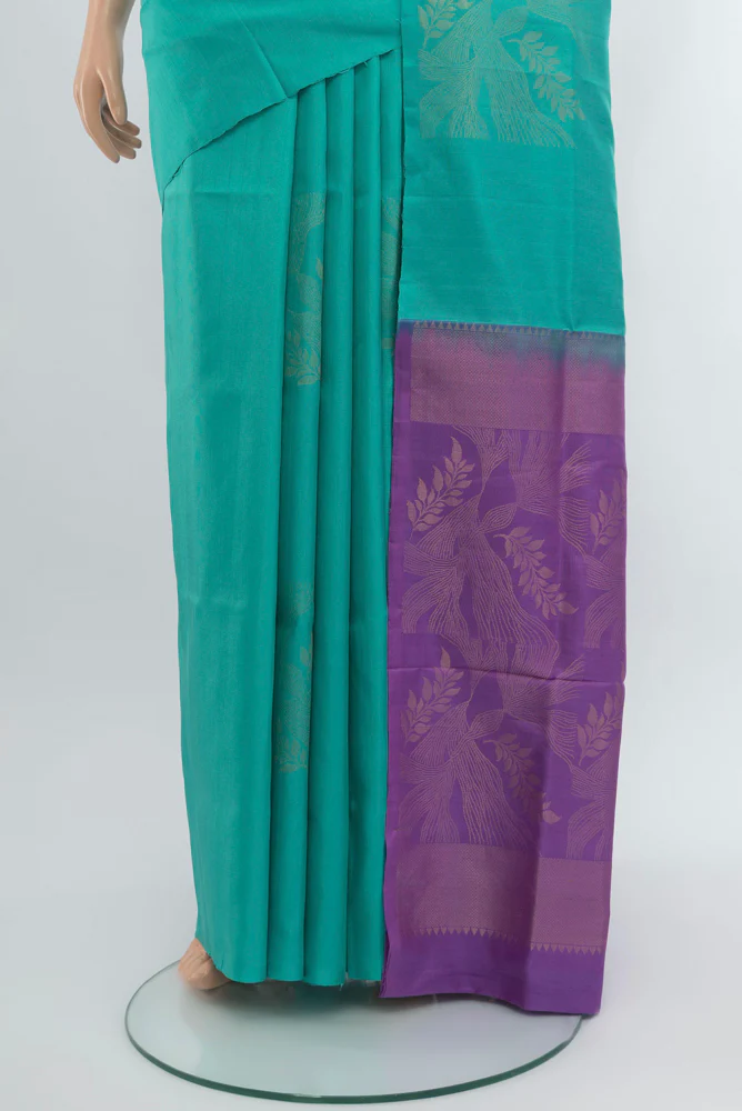 Sky Blue Soft Silk Saree - Image 3