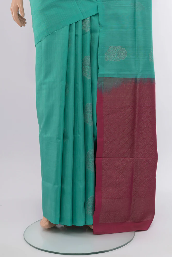 Sky Blue Soft Silk Saree - Image 3