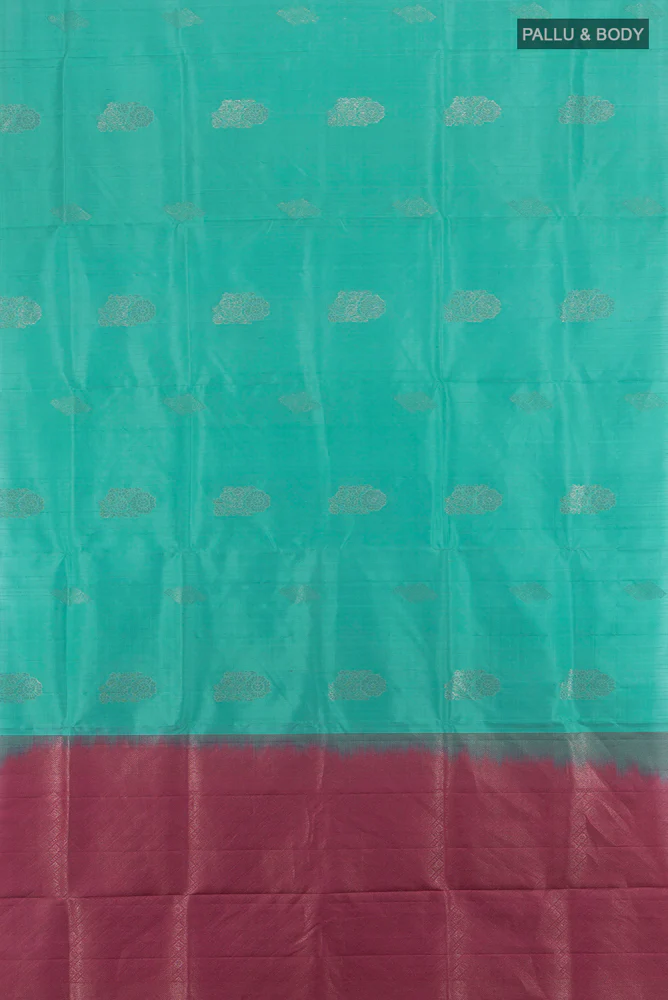Sky Blue Soft Silk Saree - Image 5