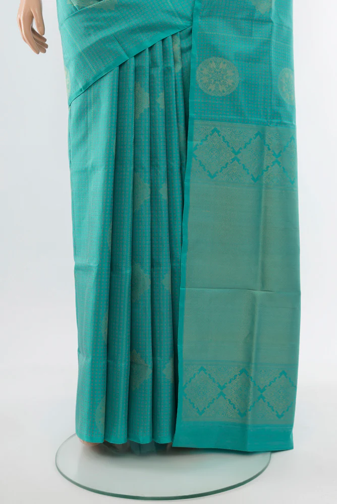 Sky Blue Soft Silk Saree - Image 3