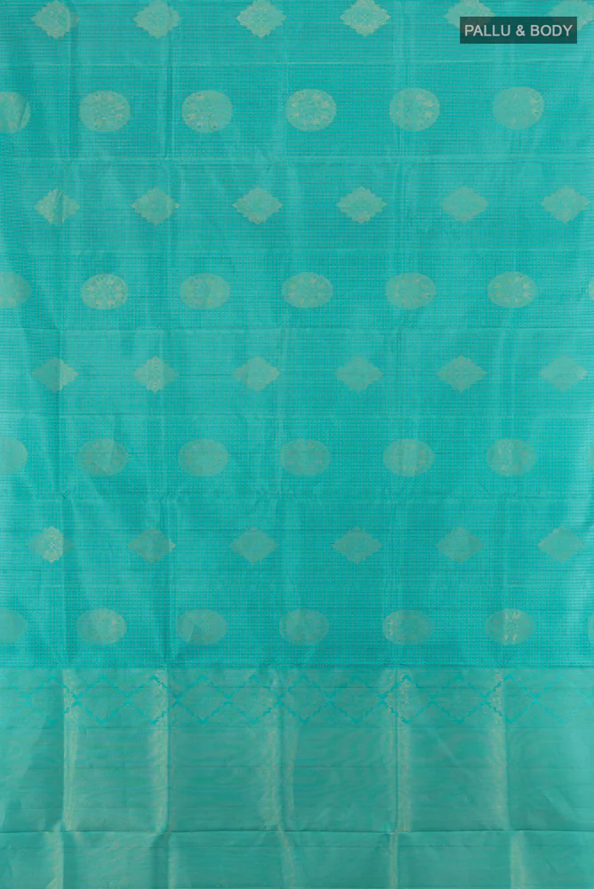 Sky Blue Soft Silk Saree - Image 5