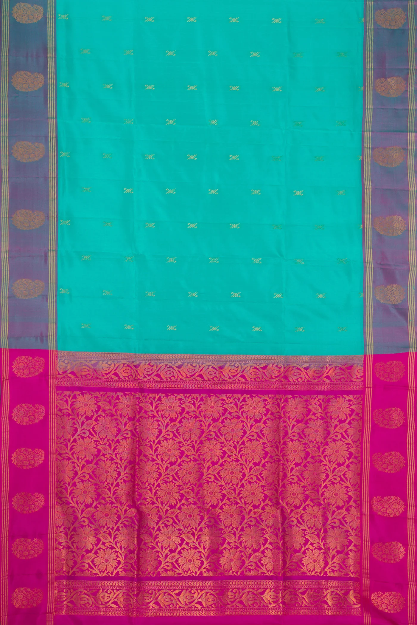 Sky Blue Soft Silk Saree - Image 6