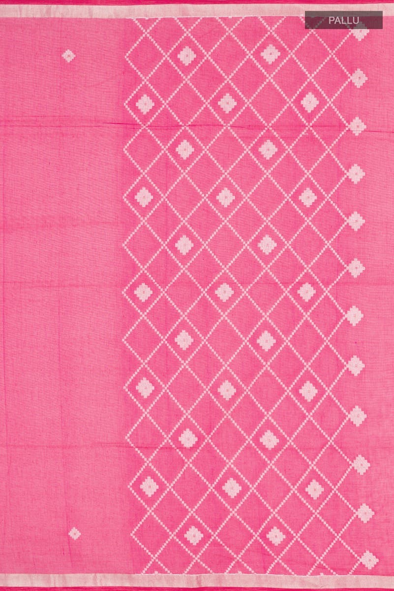 Suchitra-Dark Pink Bengal Cotton Saree - Image 7