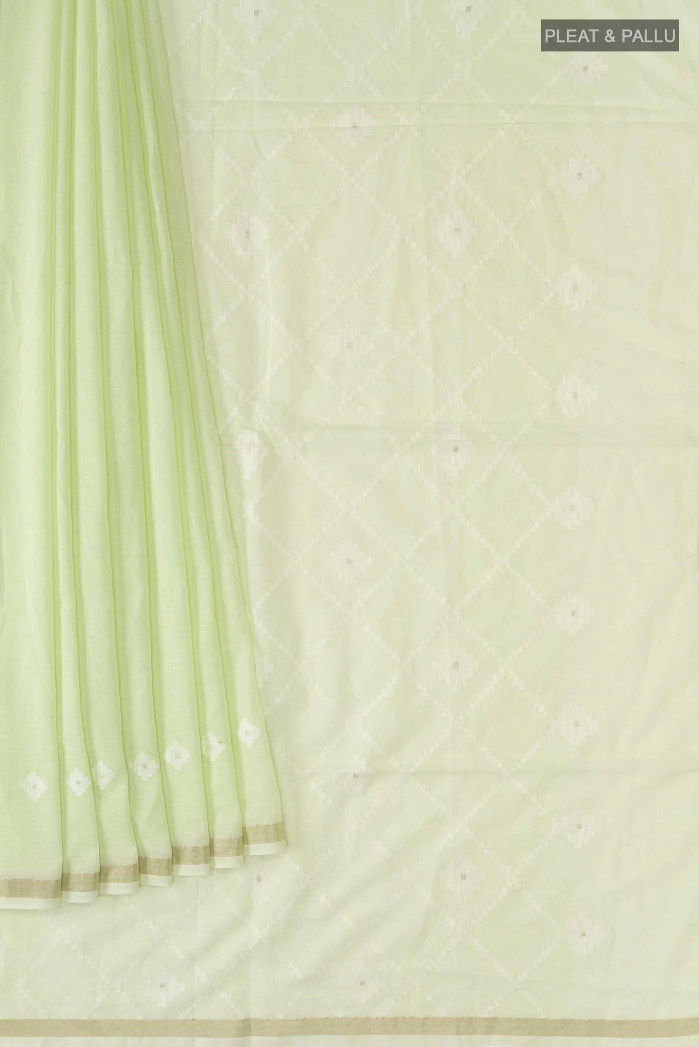 Suchitra-Pista Green Bengal Cotton Saree - Image 8