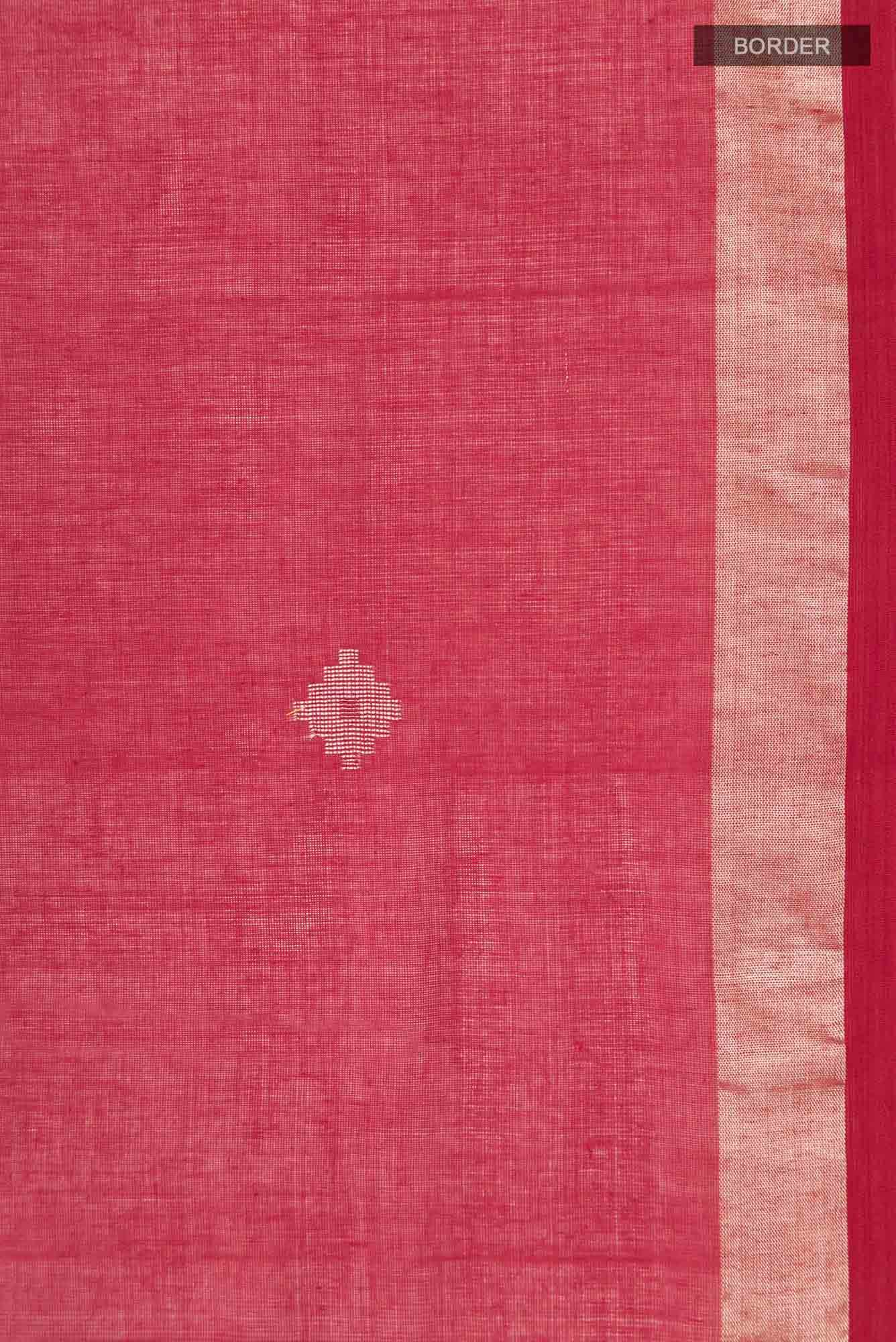 Suchitra-Red Bengal Cotton Saree - Image 5