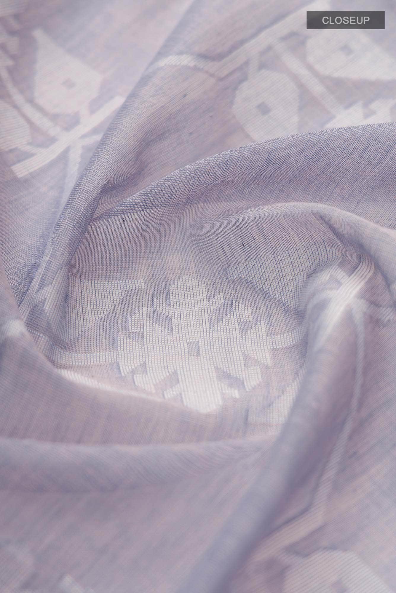 Suman-Lavender Bengal Cotton Saree - Image 3